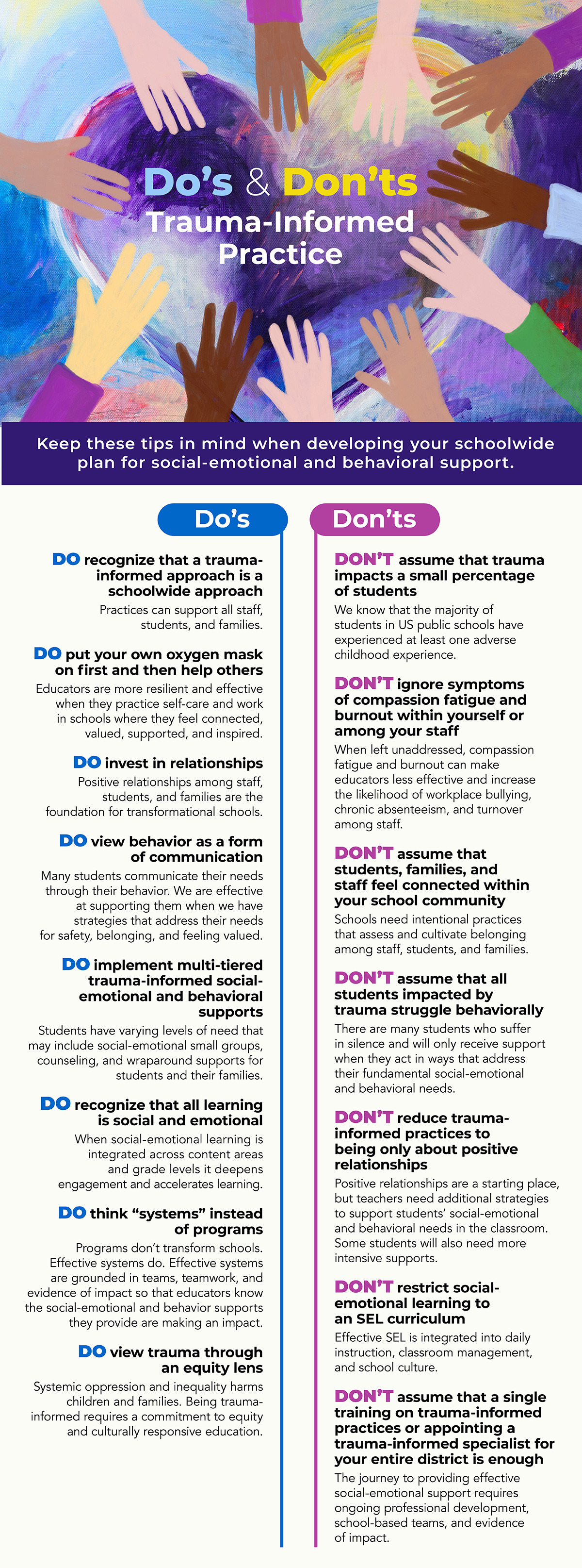 Dos and Don'ts of Trauma-Informed Practices